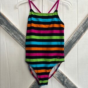 OP Colorful Striped Kids Swim One Piece